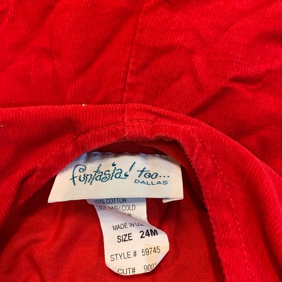 Funtasia Cement Mixer Construction Truck Embroidered Red Jon Jon 24 month romper - Picture 4 of 4